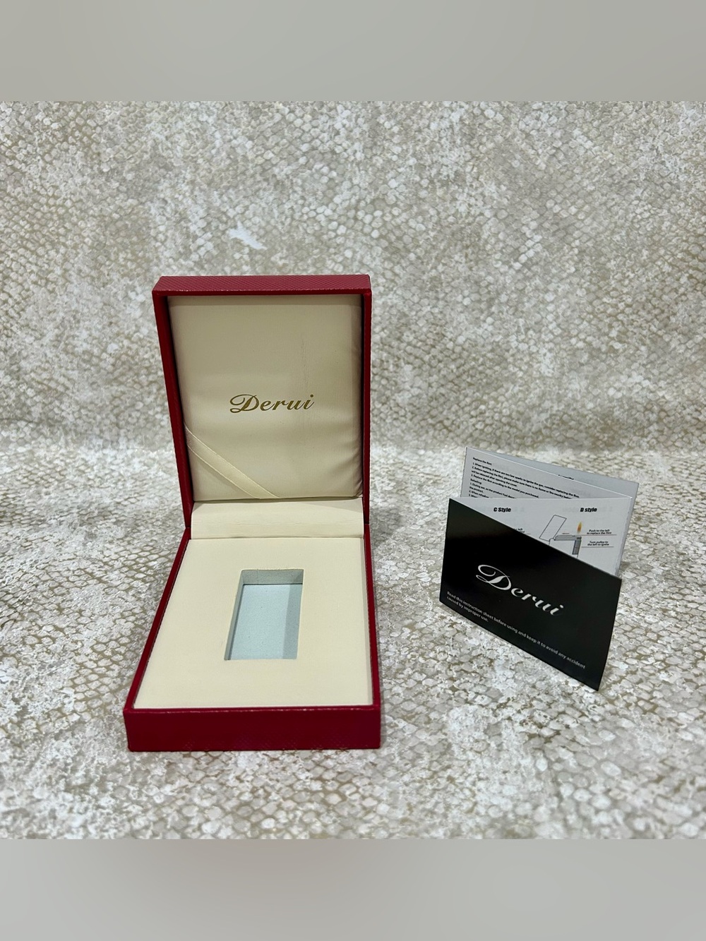 Derui Red Lighter Presentation Gift Box w/ Instructions Empty